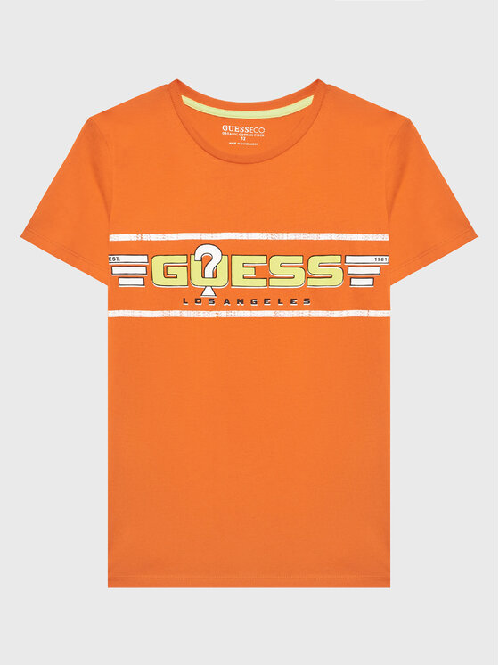 Guess T-shirt L3RI17 K8HM0 Narančasta Regular Fit