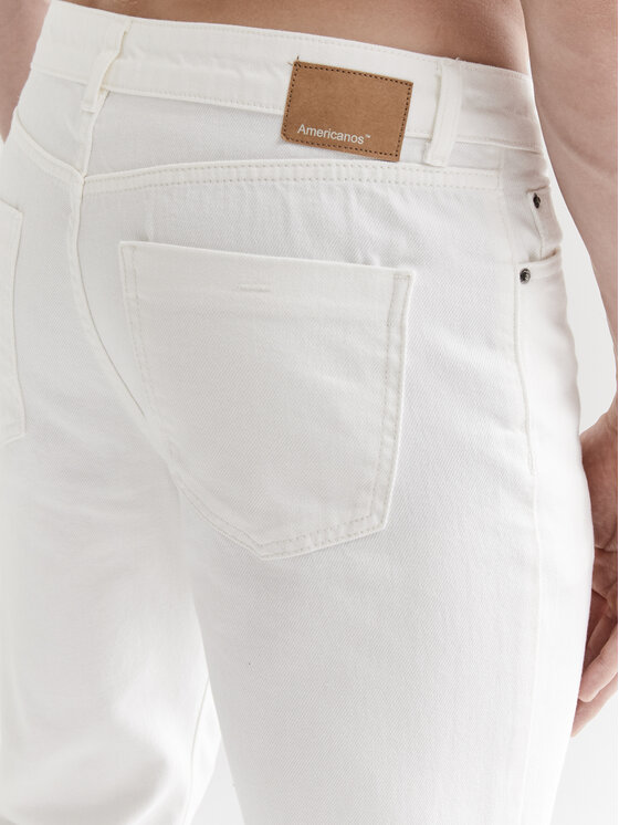 Americanos Americanos Jeansy Unisex Delaware Bílá Straight Leg