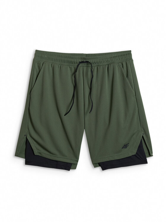 4F 4F Szorty sportowe ATHLETIC Khaki Regular Fit