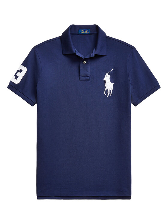 Polo Ralph Lauren Polo Ralph Lauren Polo marškinėliai 710688969004 Tamsiai mėlyna Custom Slim Fit