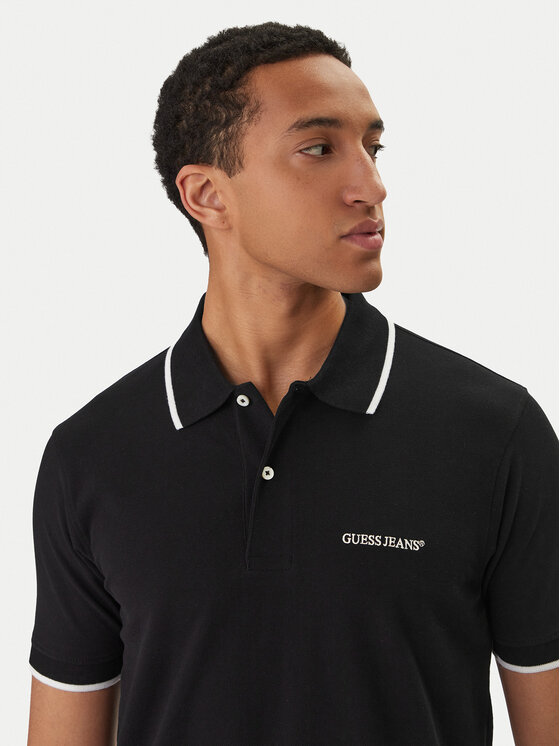 Guess Jeans Guess Jeans Pólóing M6RP24 KCJV1 Fekete Regular Fit