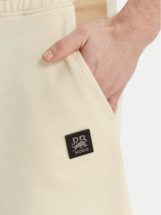 HUGO HUGO Auduma šorti Despen_RB 50559712 Écru Relaxed Fit