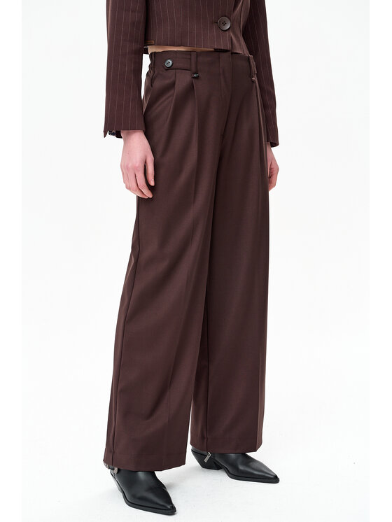 blue shadow blue shadow Spodnie damskie Offi Brązowy Regular Fit