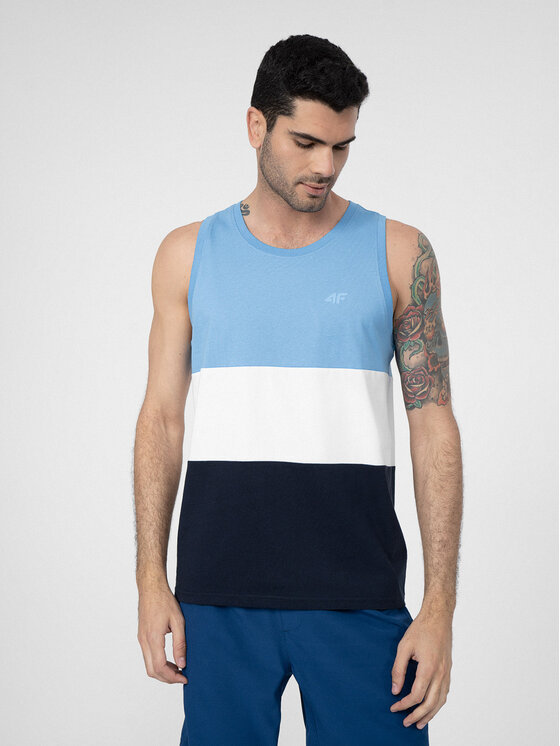 4F 4F T-Shirt 4FSS23TTSHM352 Blau Regular Fit