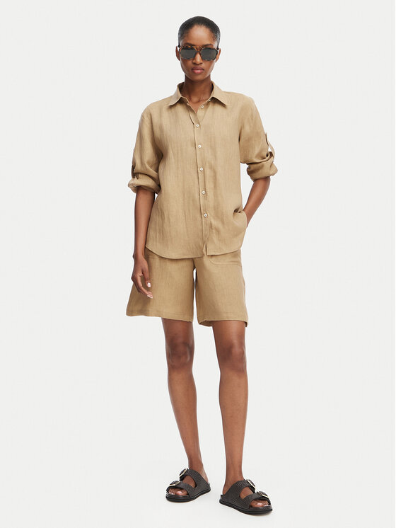 Marella Marella Шорти от плат Emme by Marella Adorni 2615141032 Бежов Regular Fit