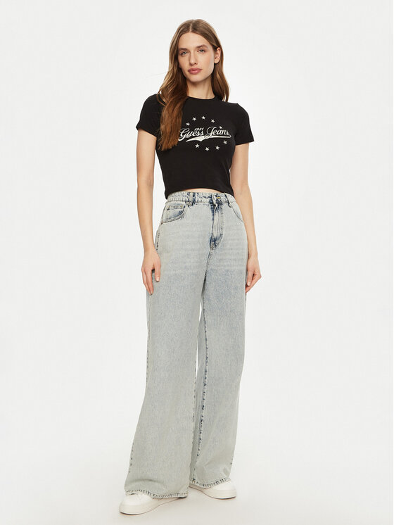 Guess Jeans Guess Jeans Marškinėliai W5RI59 J1314 Juoda Regular Fit