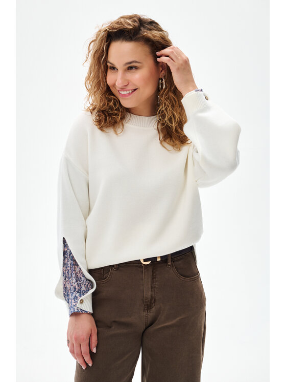 blue shadow blue shadow Sweter Celeste 2 Biały Regular Fit