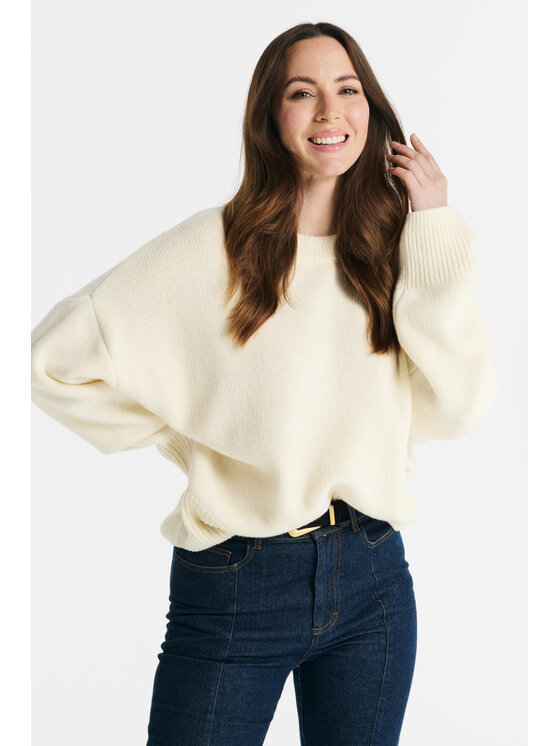 Salme Salme Sweter Livia Kremowy Oversize