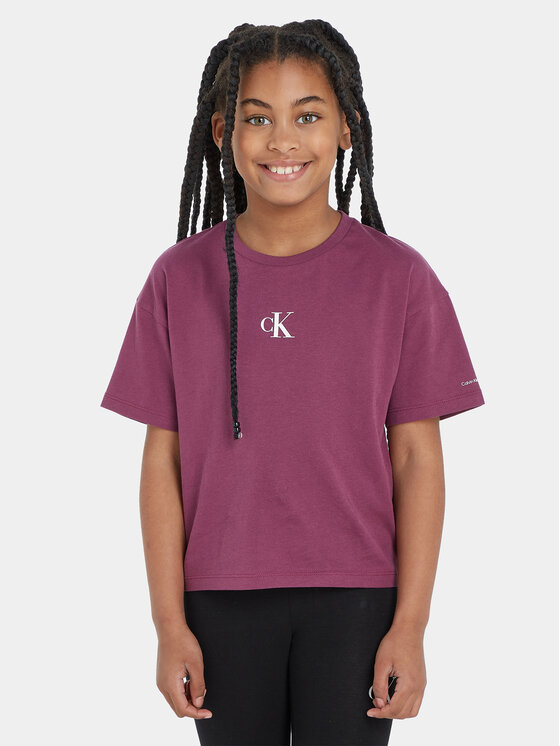 Calvin Klein Jeans T shirt IG0IG02136 Violet Boxy Fit Modivo