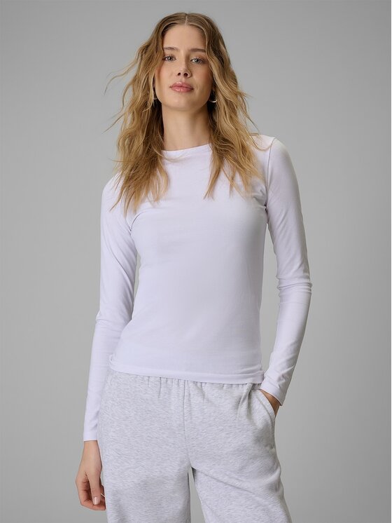 4F 4F Longsleeve 4FRSS26TLONF658-10S Biały Slim Fit