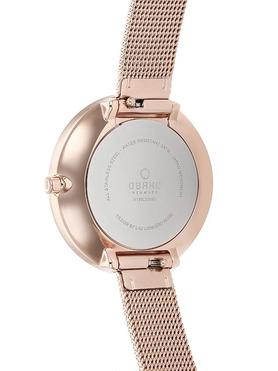 Obaku Obaku Zegarek V195LXVIMV Różowe złoto
