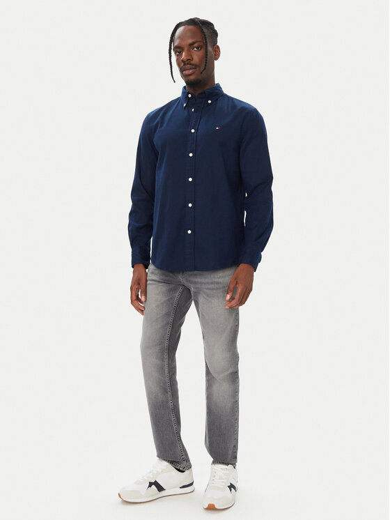 Tommy Hilfiger Tommy Hilfiger Ing Flannel Solid MW0MW40469 Sötétkék Regular Fit