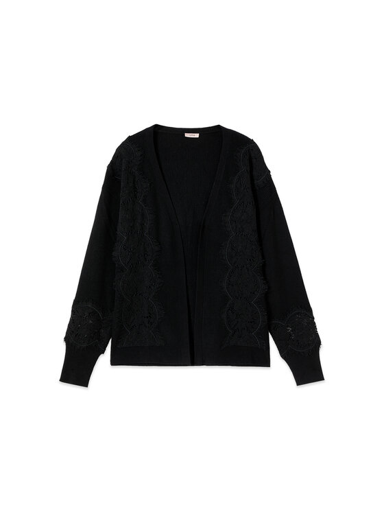 Oltre Oltre Kardigan M521J005775N033 Czarny Regular Fit