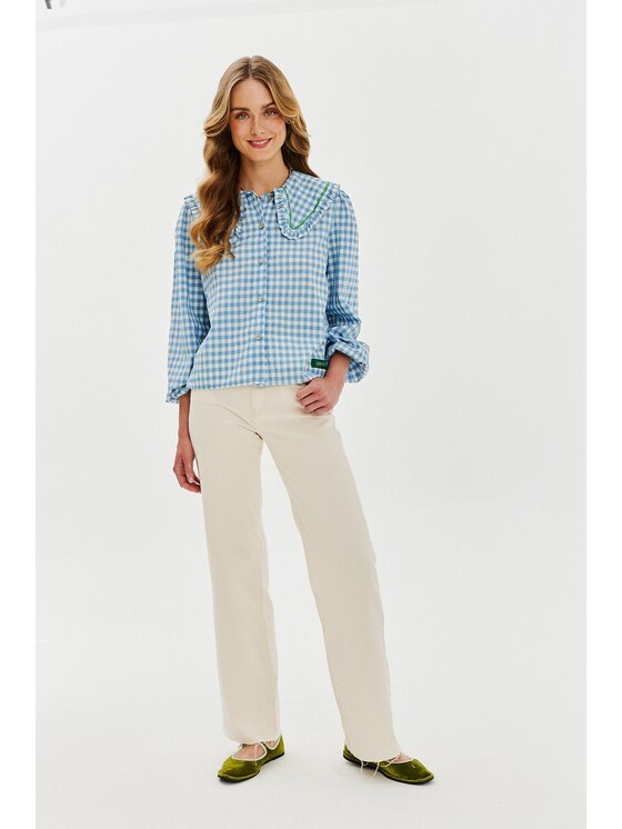 NAOKO NAOKO Košile Blush Ocean Modrá Regular Fit
