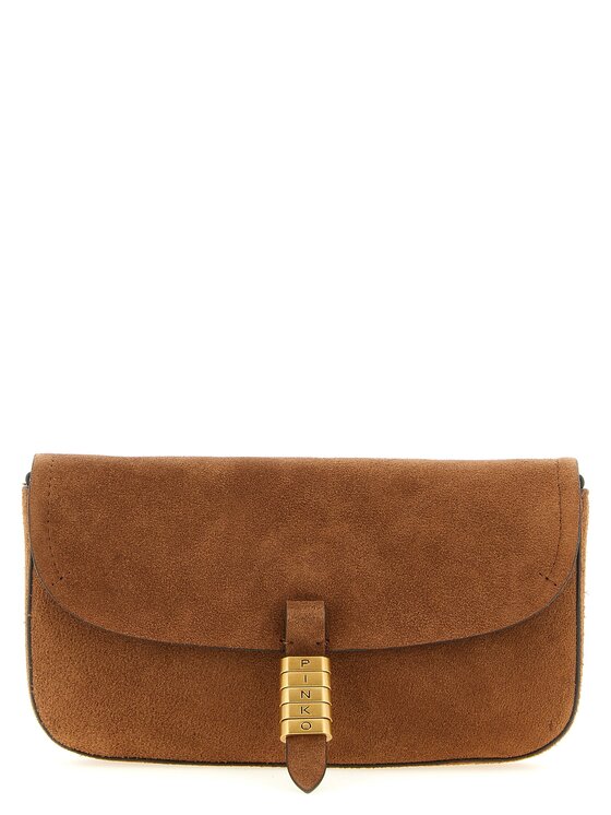PINKO PINKO Torebka Brown Cowhide Shoulder Beżowy