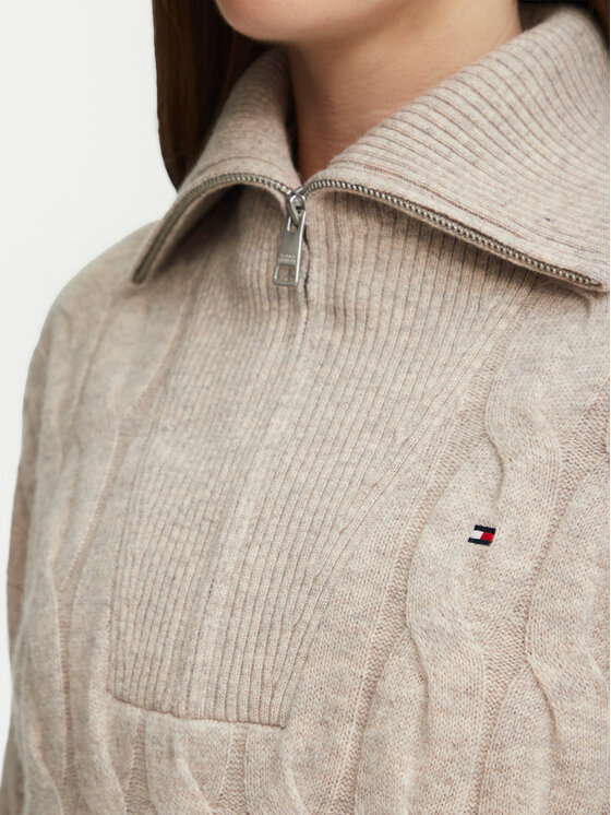 Tommy Hilfiger Tommy Hilfiger Pulover WW0WW46425 Bež Regular Fit