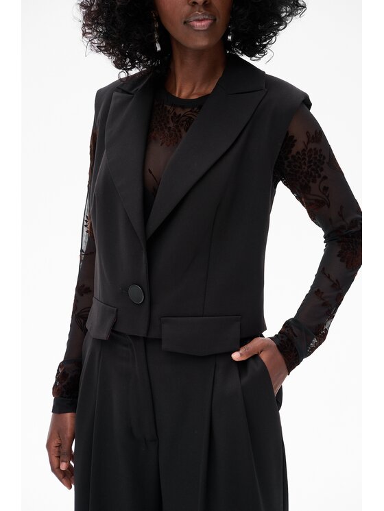 blue shadow blue shadow Kamizelka Florencja Czarny Regular Fit