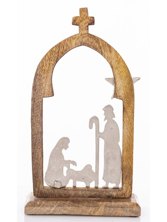 MIAhome MIAhome Figurka świąteczna SZOPKA BOŻONARODZENIOWA-2 Brązowy