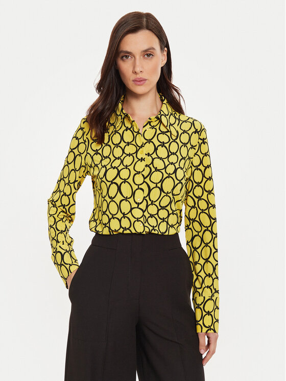 Sisley Košeľa 52D3LQ07H Žltá Slim Fit