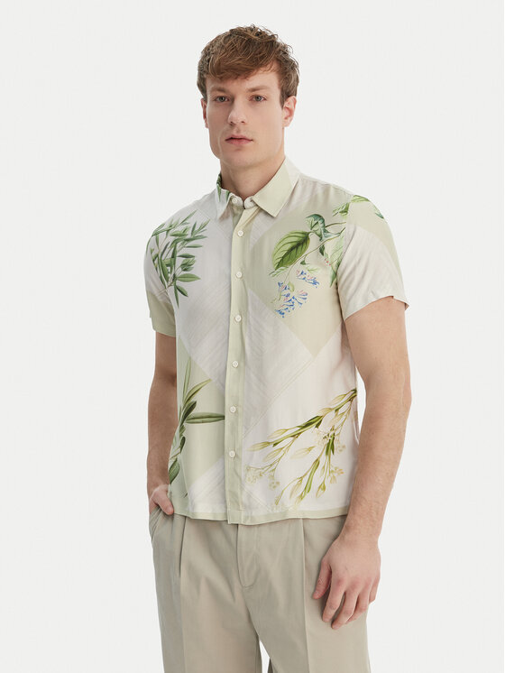 Guess Cămașă M6GH81 W2063 Verde Regular Fit