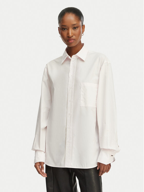BOSS Риза Saturday 50543800 Светлорозов Oversize