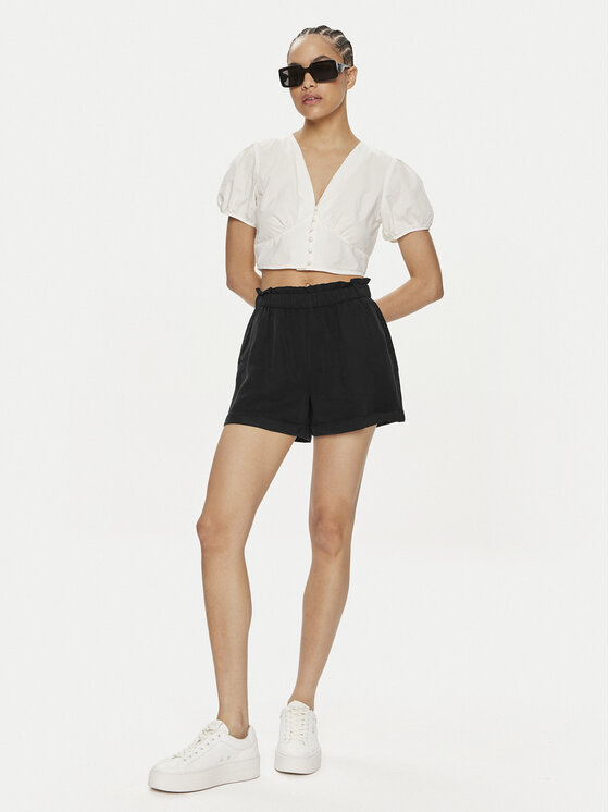 Vero Moda Vero Moda Šortky z materiálu Harper 10283731 Černá Loose Fit