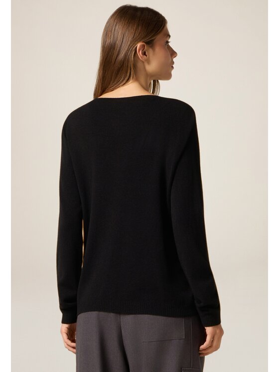Oltre Oltre Sweter M046E002032N033 Czarny Regular Fit