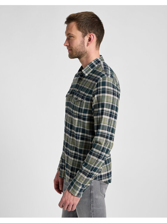 Lee Lee Koszula REGULAR SHIRT Zielony Regular Fit