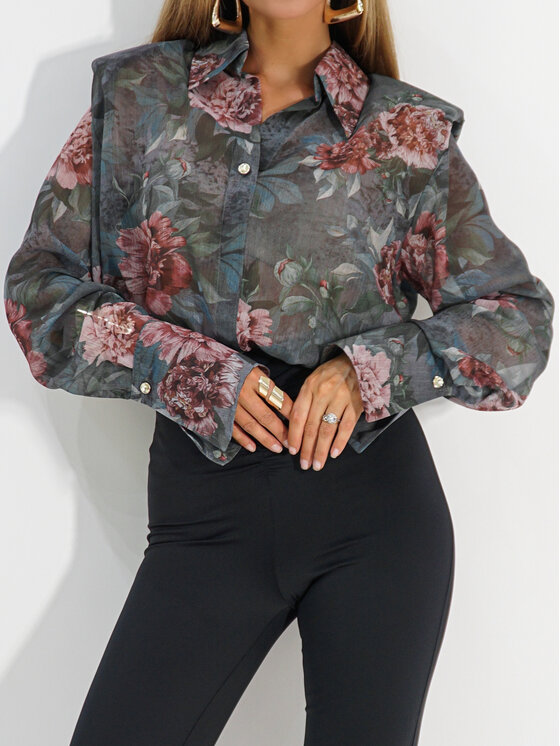 LilaLou LilaLou Koszula Camilla Zielony Regular Fit