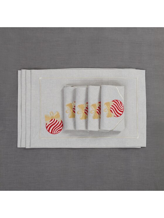 Roseberry Home Roseberry Home Podkładka na stół Christmas Bauble Mirha Beżowy