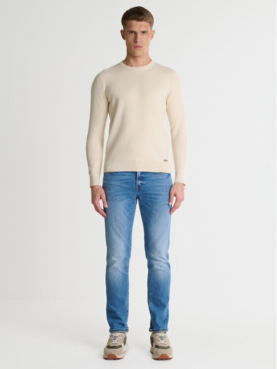 BIG STAR BIG STAR Sweter REYLON_102_160 Écru Basic Fit