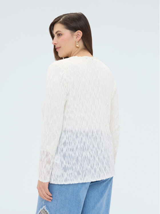 Fiorella Rubino Fiorella Rubino Kardigan M238L008517N011 Biały Boxy Fit