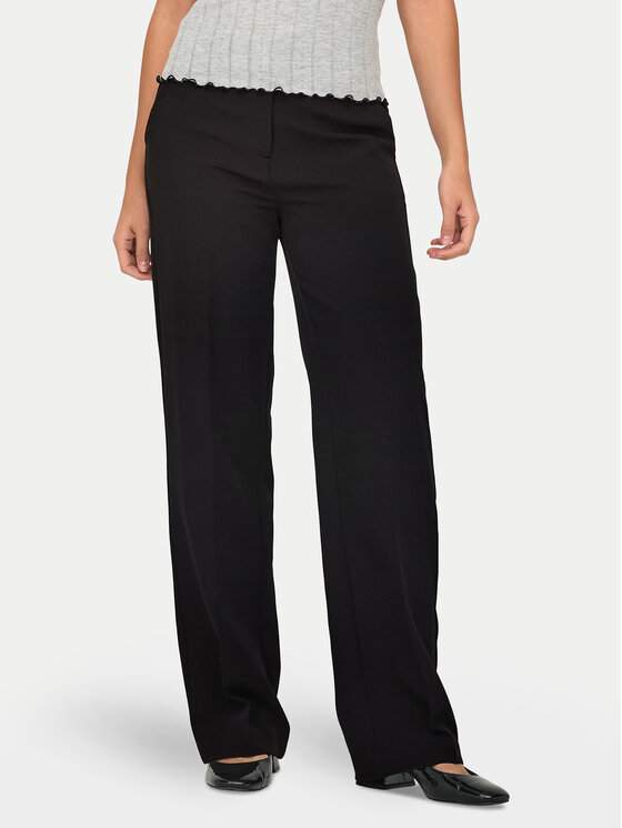 ONLY ONLY Kalhoty z materiálu Kayle 15324532 Černá Straight Fit