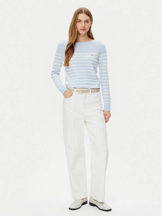 Tommy Hilfiger Tommy Hilfiger Pulover WW0WW40099 Albastru celest Regular Fit