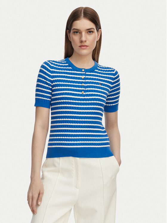 Tommy Hilfiger Pulover WW0WW49613 Albastru Slim Fit