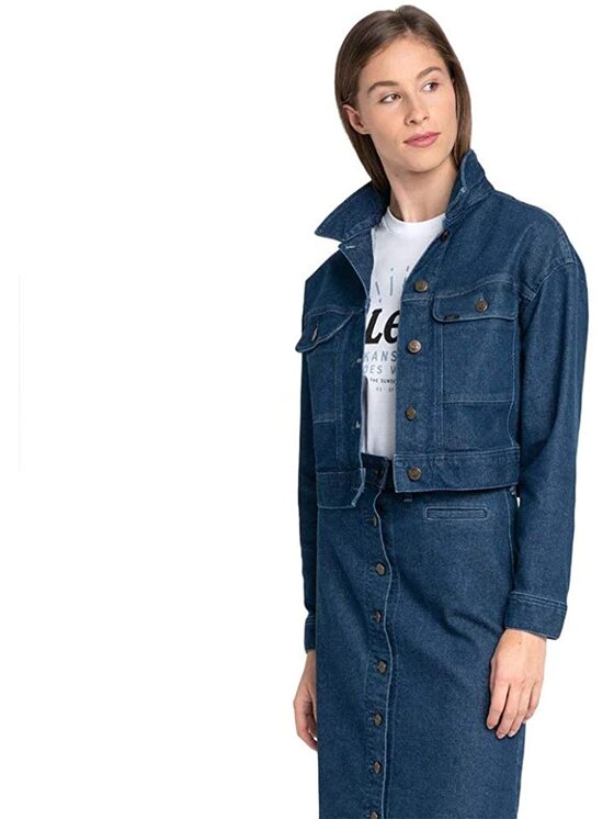 Lee Lee Kurtka jeansowa SEASONAL RIDER JACKET Niebieski Regular Fit