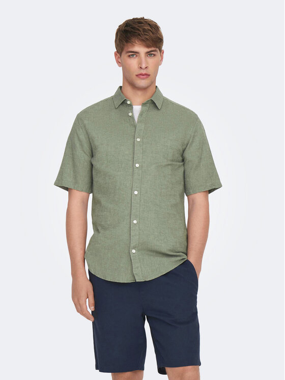 Only & Sons Only & Sons Hemd Caiden 22009885 Grün Slim Fit