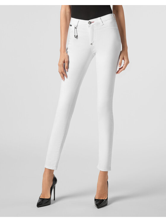 PHILIPP PLEIN PHILIPP PLEIN Jegginsy 6279 Biały Jegging Fit