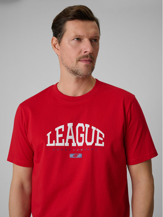 4F 4F T-Shirt SPORTS CLUB Czerwony Regular Fit