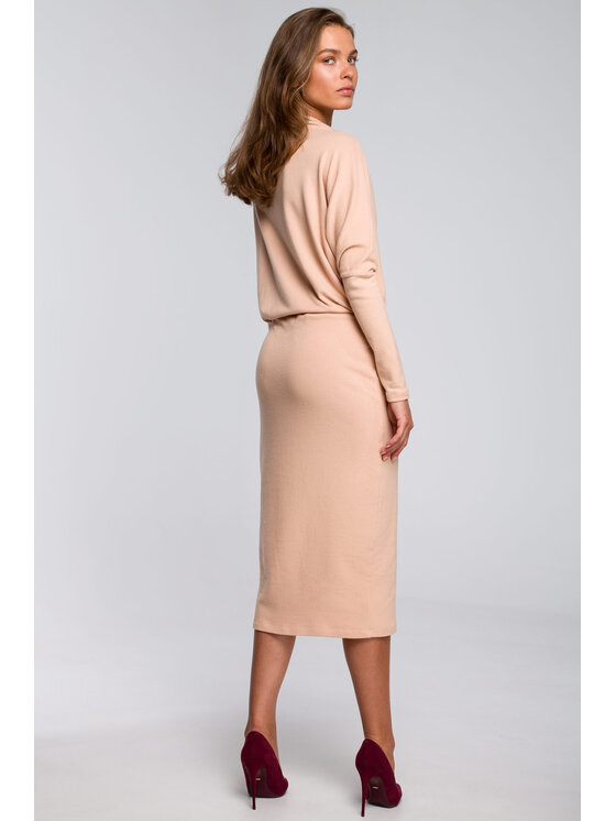 Stylove Stylove Každodenné šaty S245 Béžová Regular Fit