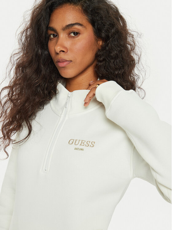 Guess Guess Majica dugih rukava V4BQ18 KCHX0 Bijela Regular Fit