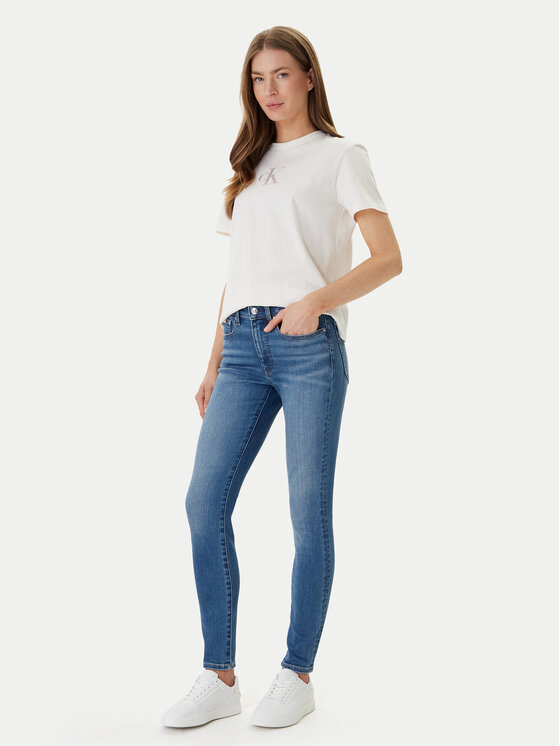 Calvin Klein Jeans Calvin Klein Jeans Póló Classic Foil LV047E804G Fehér Regular Fit
