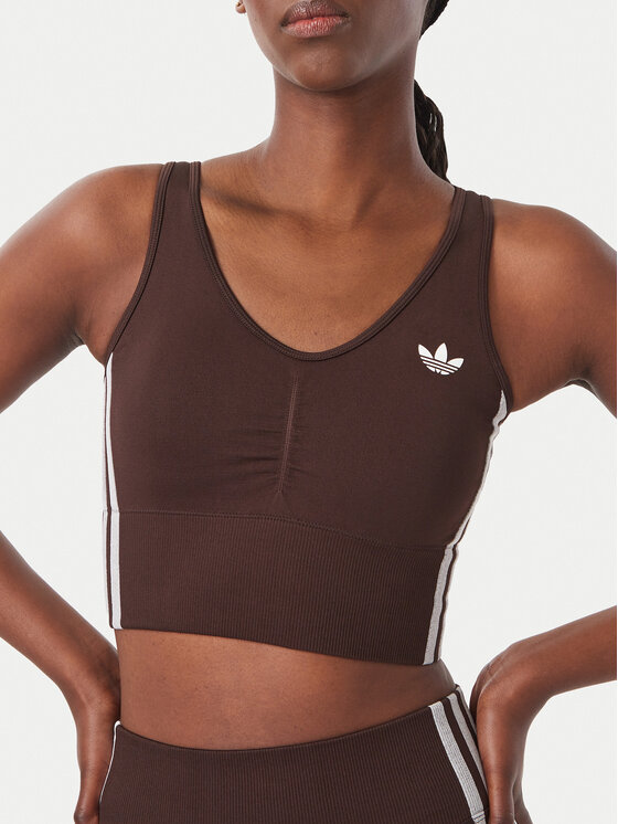 adidas adidas Spordirinnahoidja Essentials 3 Stripes Seamless Bralette KZ4107 Pruun