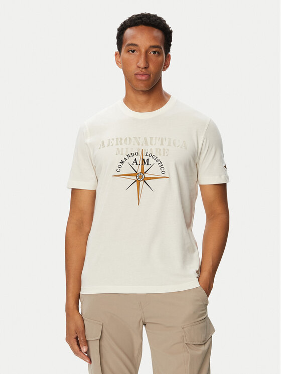 Aeronautica Militare Aeronautica Militare T-Shirt 262TS2582UJ00750 Λευκό Regular Fit