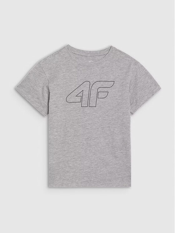 4F 4F T-Shirt 4FJWMM00TTSHM2331 Szary jasny Regular Fit
