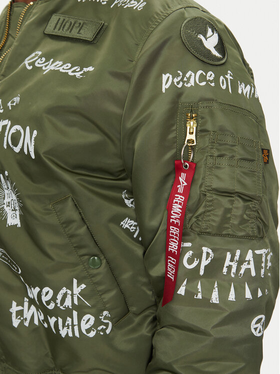 Alpha Industries Alpha Industries Bundy bomber MA-1 Peace 156136 Zelená Regular Fit