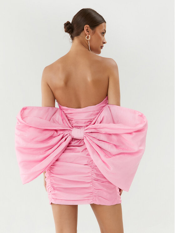 ROTATE ROTATE Cocktail obleka Sheer 111180465 Roza Slim Fit
