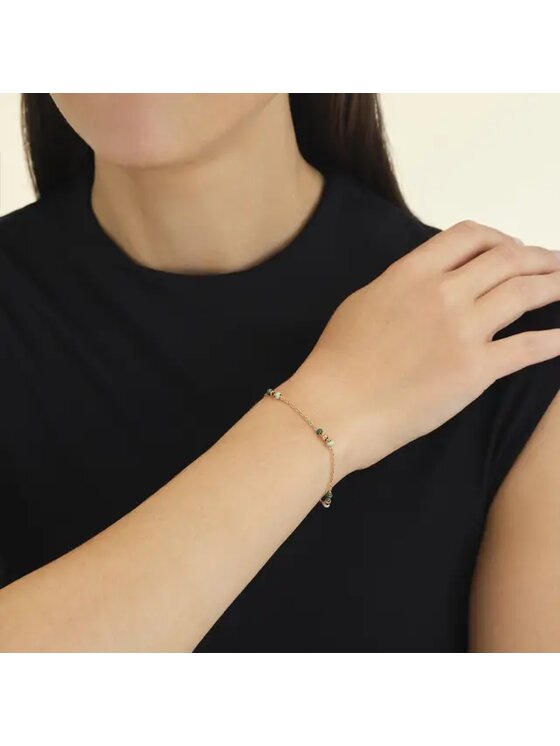 Rosefield Rosefield Bransoletka Emerald Dotted Bracelet Złoty