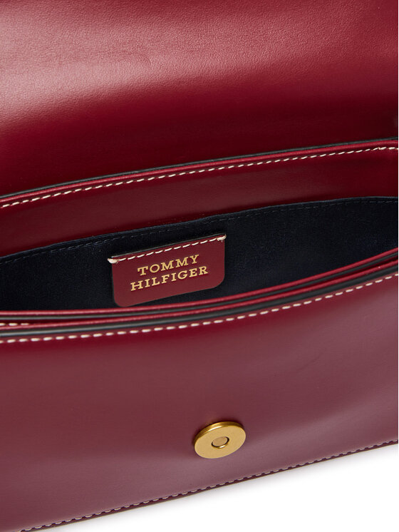 Tommy Hilfiger Tommy Hilfiger Kabelka Th Script Flap Crossover AW0AW18399 Bordó