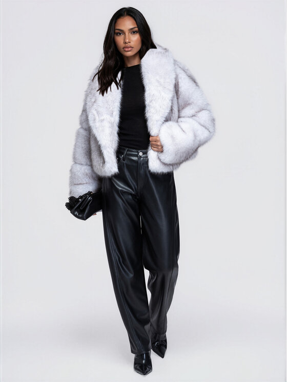 Ombre Ombre Kožešina OW-FR-E0003 Šedá Oversize